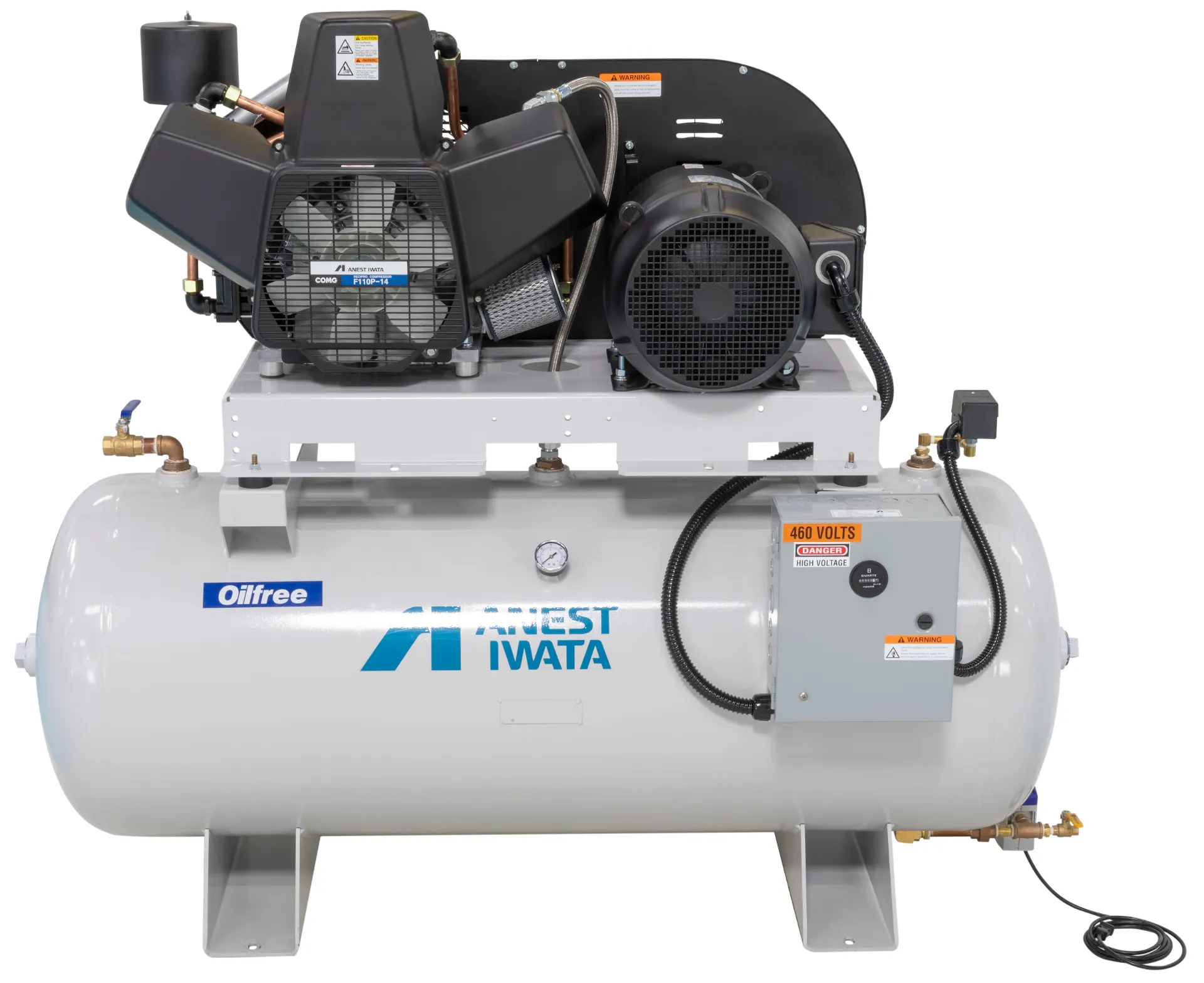 Anest Iwata OFT-15-H-120 Oil Less Reciprocating Compressor