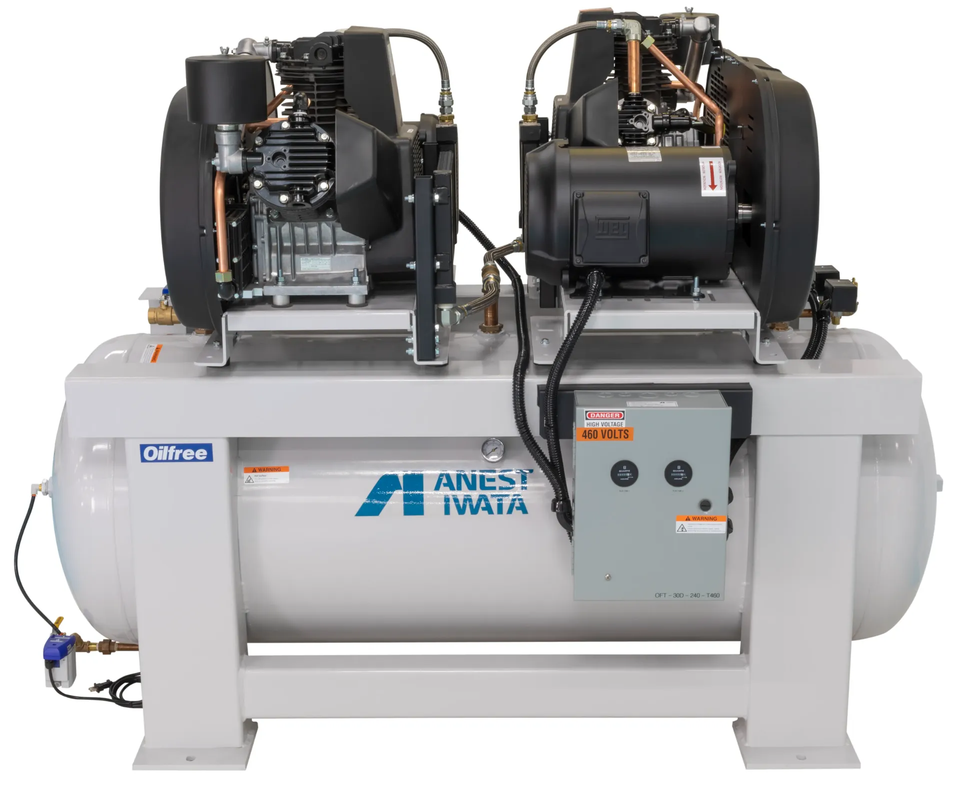 Anest Iwata OFT-30DHH-240 Oil Less Reciprocating Compressor